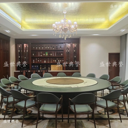 Ningbo International Hotel solid wood dining tables and chairs, 20-person electric dining tables and chairs for seafood hotels, new round tables for high-end clubs Ningbo International Hotel solid wood dining tables and chairs, 20-person electric dining tables and chairs for seafood hotels, new round tables for high-end clubs